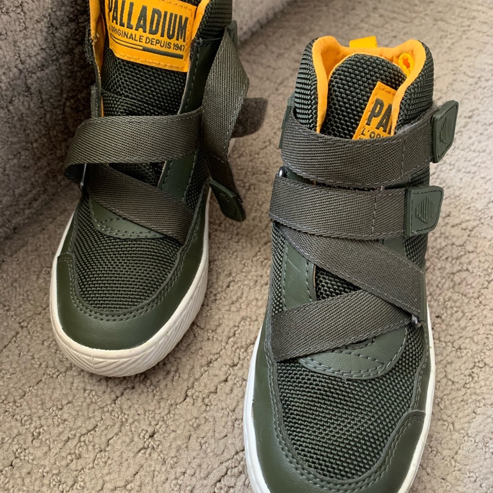 Palladium Kids Sneakers - Dark Green and Mustard
